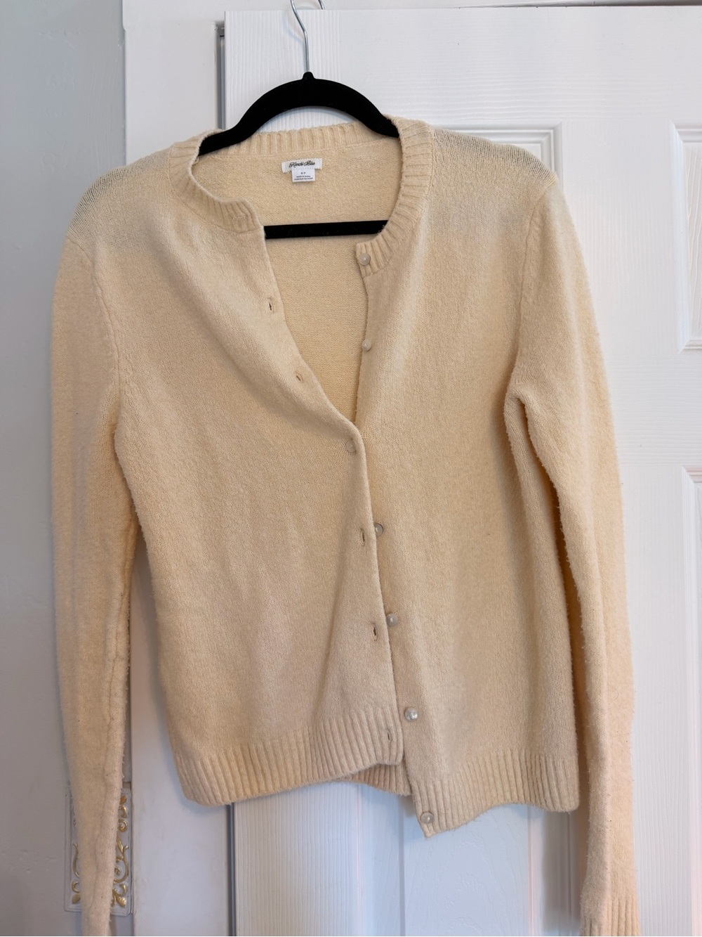St. John Cream Button-Front Cardigan